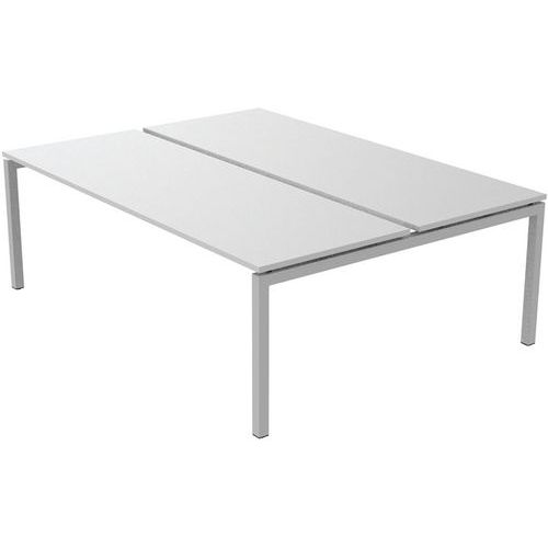 Robberechts - Bureau droit Bench 2 places 220 cm - Blanc - Éco-responsable - Inesa