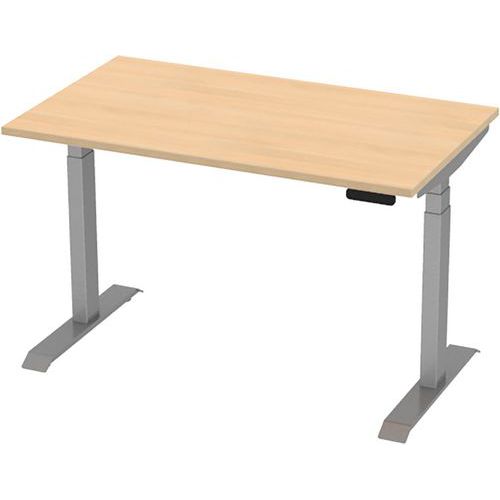 Robberechts - Bureau droit VENTA Chêne/Argent L.120xP.70cm - Électrique et Éco-responsable
