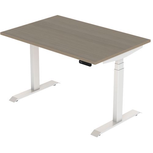 Robberechts - Bureau droit VENTA Orme/Blanc L.120xP.70cm - Électrique, Éco-responsable, Plateau Mélaminé