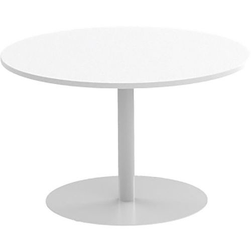 Table De Réunion Ronde 120cm Pied Tulipe Blanc/blanc