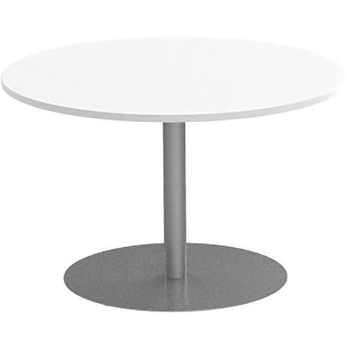Table De Réunion Ronde 120cm Pied Tulipe Blanc/aluminium