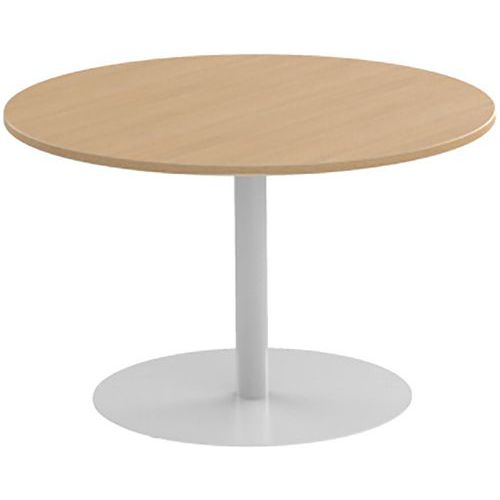 Table De Réunion Ronde 120cm Pied Tulipe Chêne/blanc