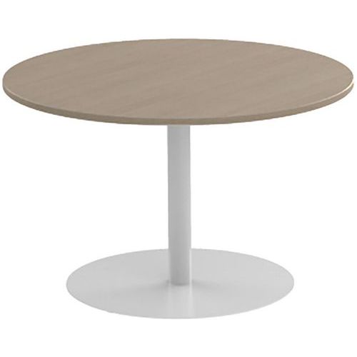 Table De Réunion Ronde 120cm Pied Tulipe Orme/blanc
