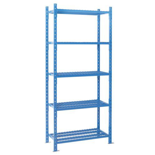 Manorga - Kit de départ Combi-Plus Rayonnage Mi-Lourde 5 Niveaux Grillagés - 2000x1260x800mm - Charge 2500kg - Éco-responsable