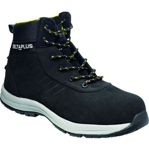 Delta Plus - Chaussures de sécurité hautes SAGA2 S3S SR FO Noir - Pointure 43 - Cuir nubuck, Amagnétique, Non métallique