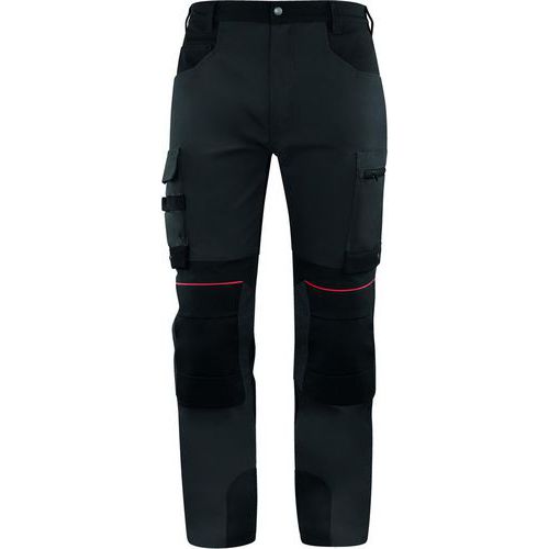 Delta Plus - Pantalon de travail stretch M5PA3 Gris/Noir Taille XXL - Coton Polyester 280g/m² - Confort & Durabilité