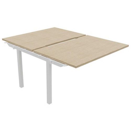 Buronomic - Bureau Multiposte Astro L120cm Chêne - Piètement Blanc - Éco-responsable - 10 ans Garantie