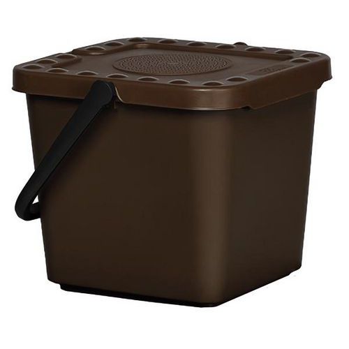 Probbax - Bio-seau 7L Marron - Poubelle à pousser 7L - Plastique recyclé 70% - Éco-responsable