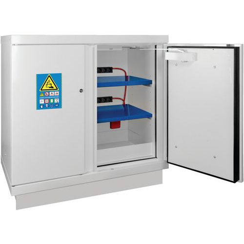 Armoire Blanche Comptoir Lithium 2 Portes 2 Étagères