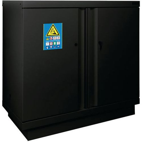 Armoire Noire Comptoir Lithium 2 Portes 2 Étagères