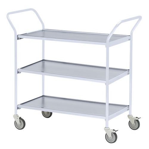 Table Roulante 2 Poignées - 2 Plateaux Gris 1000x420mm - 150 Kg