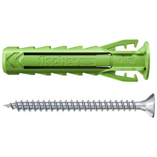 Fischer - Cheville SX Plus Green Ø 8x40mm - Nylon Multimatériau - 45 Pièces - 50% Recyclé