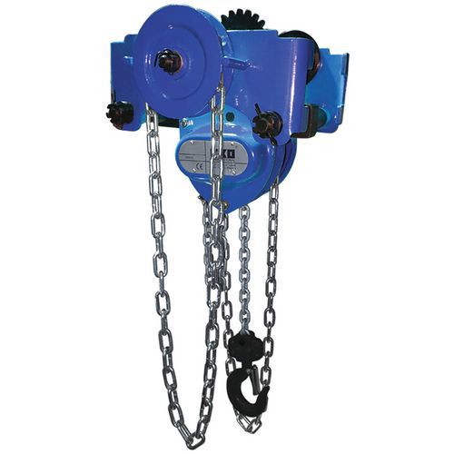 Exo International - Palan Roulant Combiné Manuel - 10000 kg - Levée 8 m - Chariot Inclus - CE