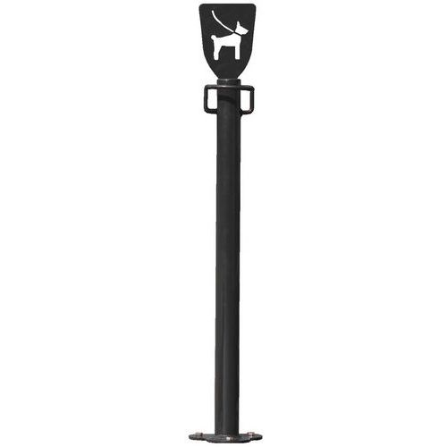 Mottez - Potelet avec accroche laisse pour chien - Anthracite 90 cm - Acier robuste et pratique