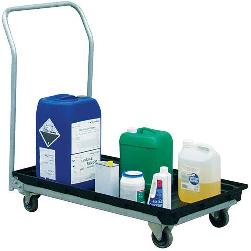 Chariot De Rétention Avec Bac Plat - 30 Litres
