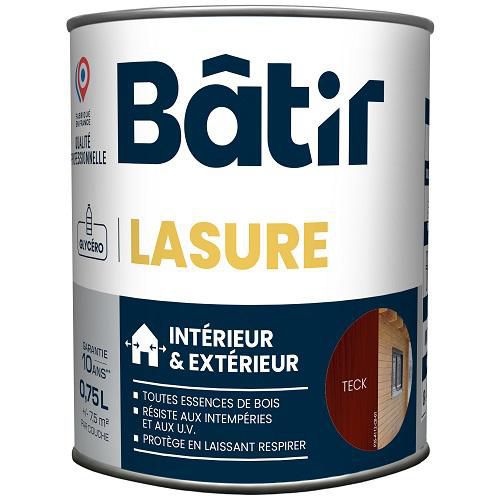 Batir - Lasure Bois Longue Durée Teck 2.5L Satin Intérieur/Extérieur
