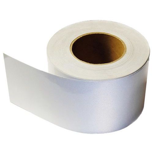 Wattelez - Bande réfléchissante Argent - Rouleau 5m x 100mm - Signalétique de sécurité haute visibilité