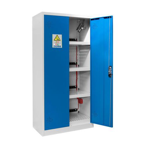 Armoire Bleue Haute 2 Portes 4 Étagères - Tout Équipée