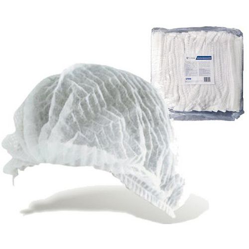 OneProtek - Charlotte jetable blanche alimentaire HACCP - Polypropylène - Taille Unique - Protection Tête EPI