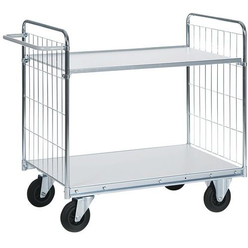 Chariot À Dossiers Grillagés - 2 Plateaux 1000x600mm - Capacité 300 Kg