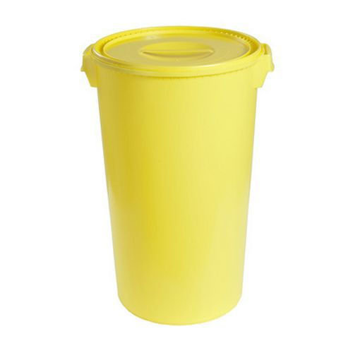 Conteneur plastique déchets médicaux 60L Jaune Sur pied Polypropylène Haute Résistance