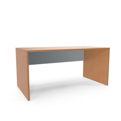 Bureau Viva Droit 160x80cm Hêtre Gris - Plateau 25mm 57kg - Style Classique