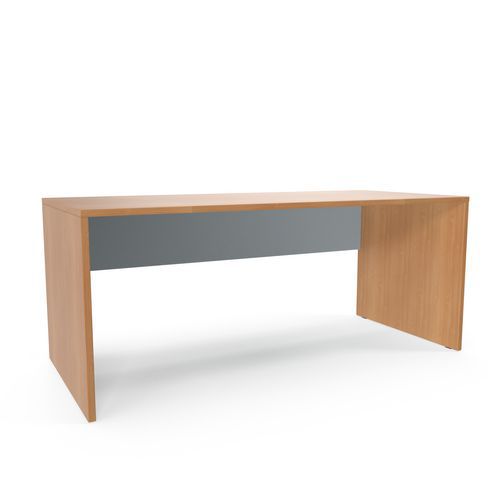 Bureau droit Viva 180x80x75 cm Hêtre Gris Plateau Aggloméré Classique