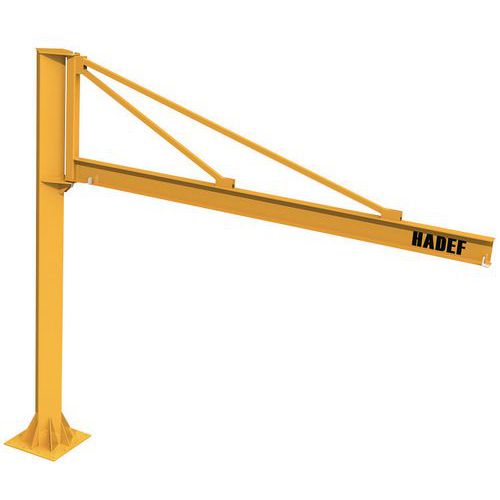 Hadef - Potence sur fût 250kg 3m avec palan électrique - Rotation 270° - Hauteur 3.23m - Levage professionnel