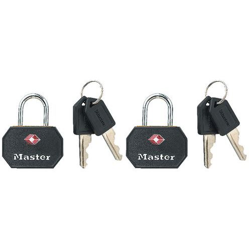 Lot De 2 Cadenas Pour Bagages Tsa À Clé - 30 Mm - Noir