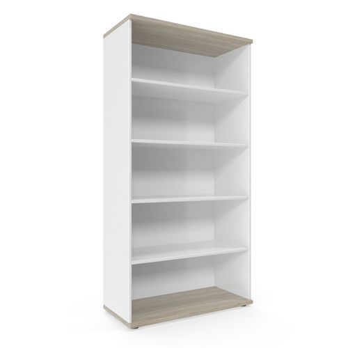 Armoire haute Viva - 179x90x42 cm - Chêne Blanc - 5 cases, 4 tablettes, 25 kg/tablette