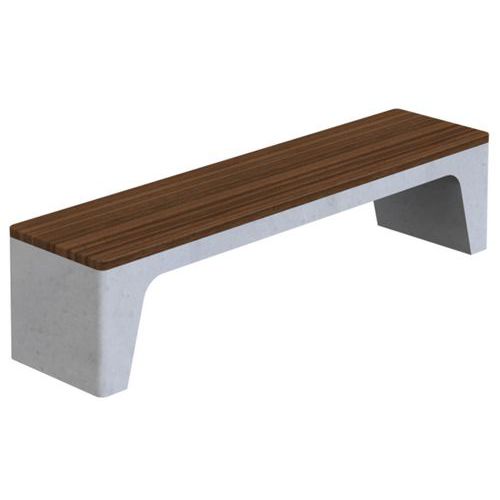Banquette Soft longueur 177 cm - assise bois - béton blanc lisse Banquette Soft longueur 177 cm - assise bois - béton blanc lisse