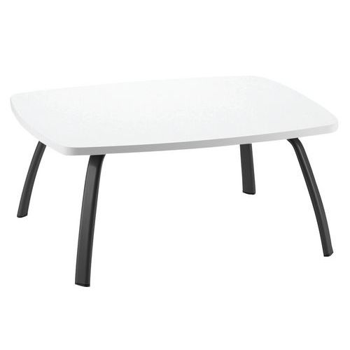 Table Basse 80x60 Cm Piet.noir Plateau Blanc