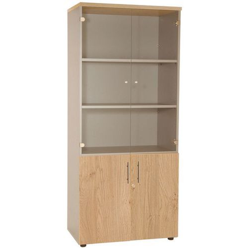 Biblio. Phylos 2 Portes+ 2 Verres Lxh : 80 X 180 Cm Chêne
