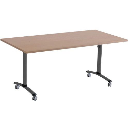 Table Pliante Axe Rectangle 140x80 Cm 0051 Hêtre/anthracite