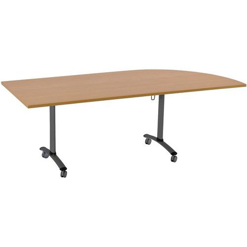 Table Axe Stratifiée Angle à Droite 205x80 Cm Hêtre/anthracite