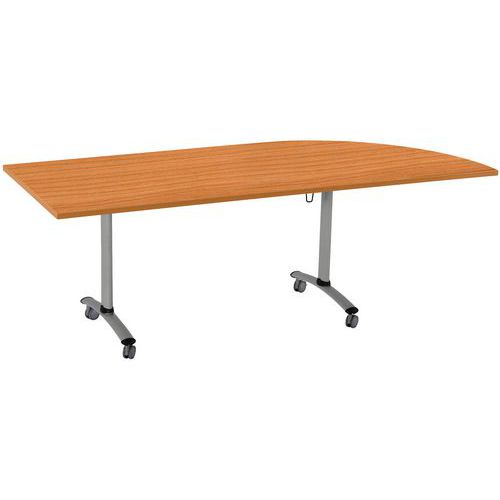 Table Pliante Axe Angle à Gauche 205x80 Cm Merisier/alu