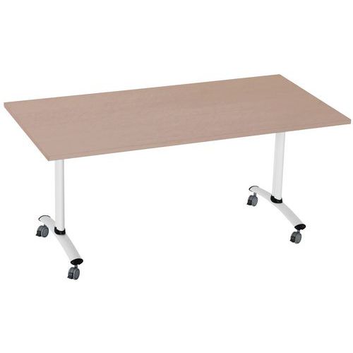 Table Pliante Axe Rectangle 160x80cm 9146 Hêtre/blanc