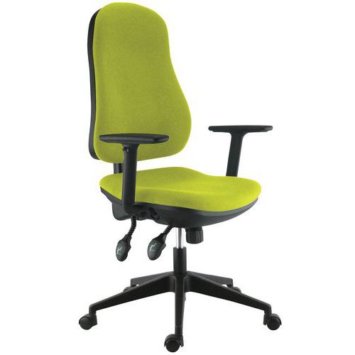 Sokoa - Fauteuil de bureau Frezio - Pistache - Accoudoirs réglables - Mécanisme asynchrone - Confort 8h