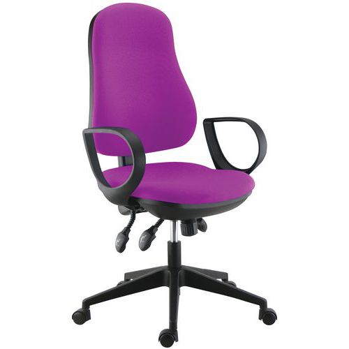 Sokoa - Fauteuil de bureau Frezio Magenta - Mécanisme Asynchrone - Assise Tissu - Ergonomique 8h - Charge 110kg
