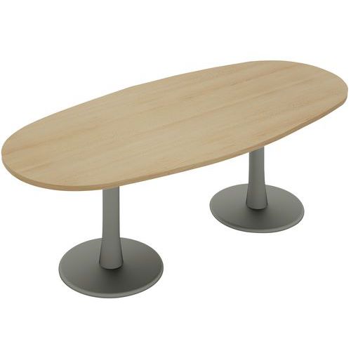 Table Foska Ovale 200 X 110 Cm Plt 2527 Hêtre Pièt.alu