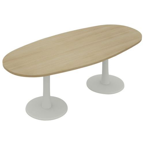 Table Foska Ovale 200 X 110 Cm Plt 2527 Hêtre Pièt.blanc