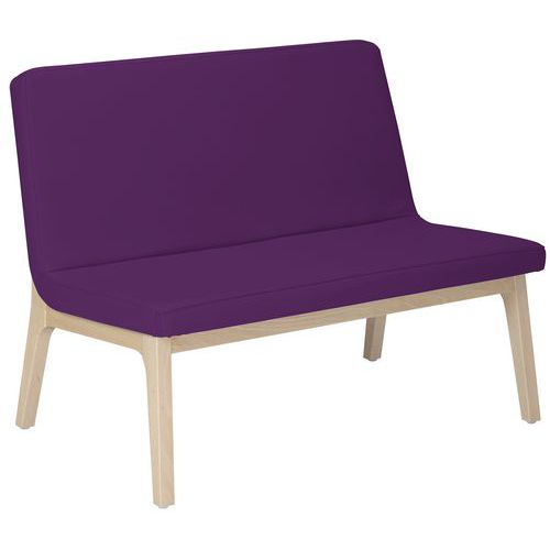 Banquette Zelos 2 Places Sans Surpiqûre Hêtre Prune