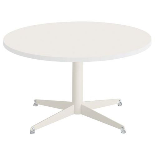 Table Basse Tamaris Ø 80 Pl.blanc/blanc Piet.blanc/argent