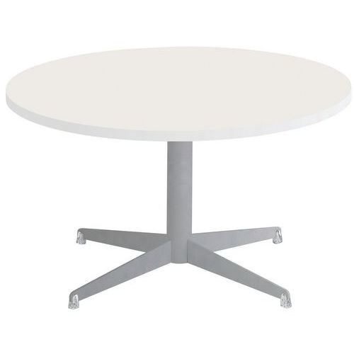 Table Basse Tamaris Ø 80 Pl.blanc/blanc Piet.argent/argent