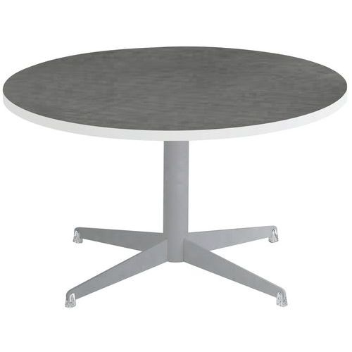 Table Basse Tamaris Pl.métal Brossé/blanc Piet.argent/argent