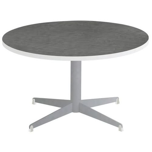 Table Basse Tamaris Pl.métal Brossé/blanc Piet.argent/blanc