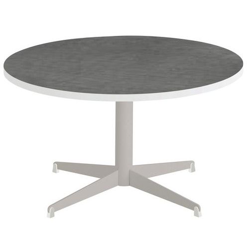 Table Basse Tamaris Pl.métal Brossé/blanc Piet.sable/blanc