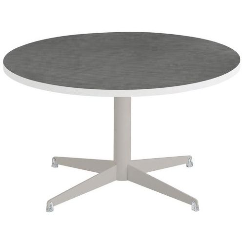 Table Basse Tamaris Pl.métal Brossé/blanc Piet.sable/argent