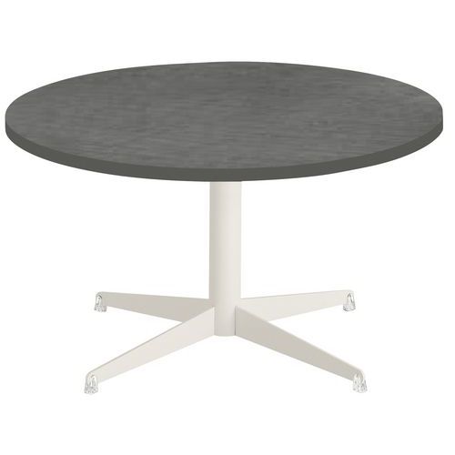 Table Basse Tamaris Pl.métal Brossé/argile Piet.blanc/transp