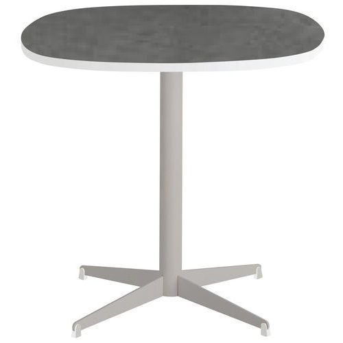 Table Basse Tamaris Pl.métal Brossé/blanc Piet.sable/blanc